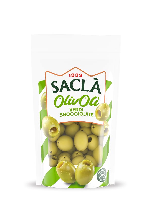 DOYPACK PITTED GREEN OLIVES 