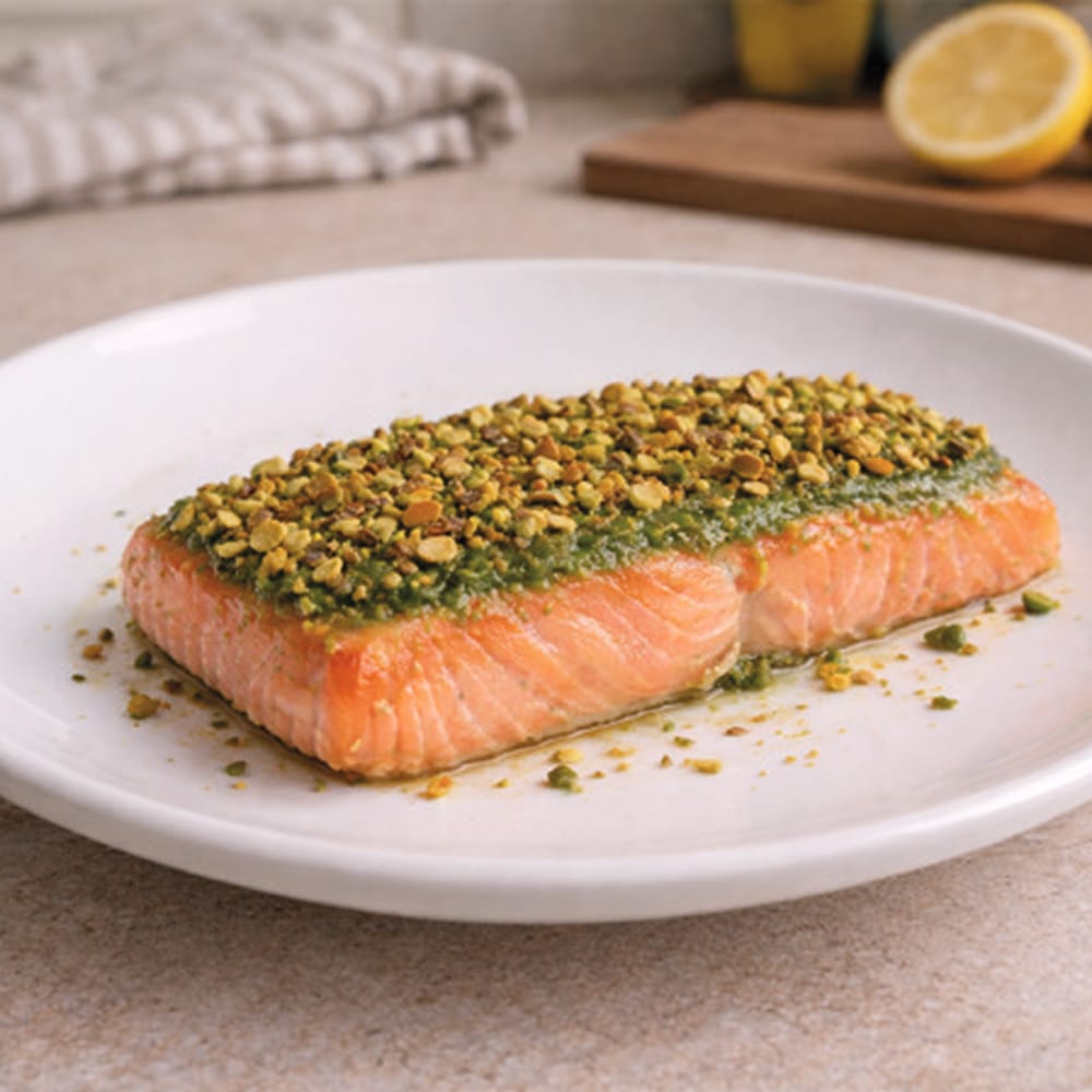 FRIARIELLI PESTO CRUSTED SALMON
