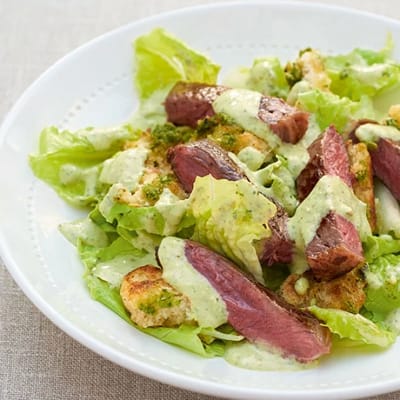 CHAR-GRILLED STEAK &amp; PESTO SALAD