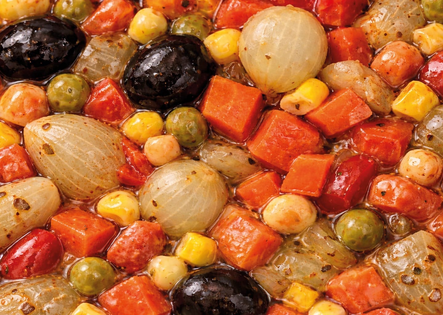 Mixed Chopped Vegetables in Oil